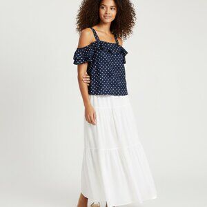 J crew polka dot off shoulder top 2